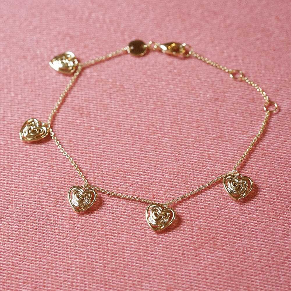 Daisy London Gold Plate Scribble Heart Charm Bracelet Additional Image - 4