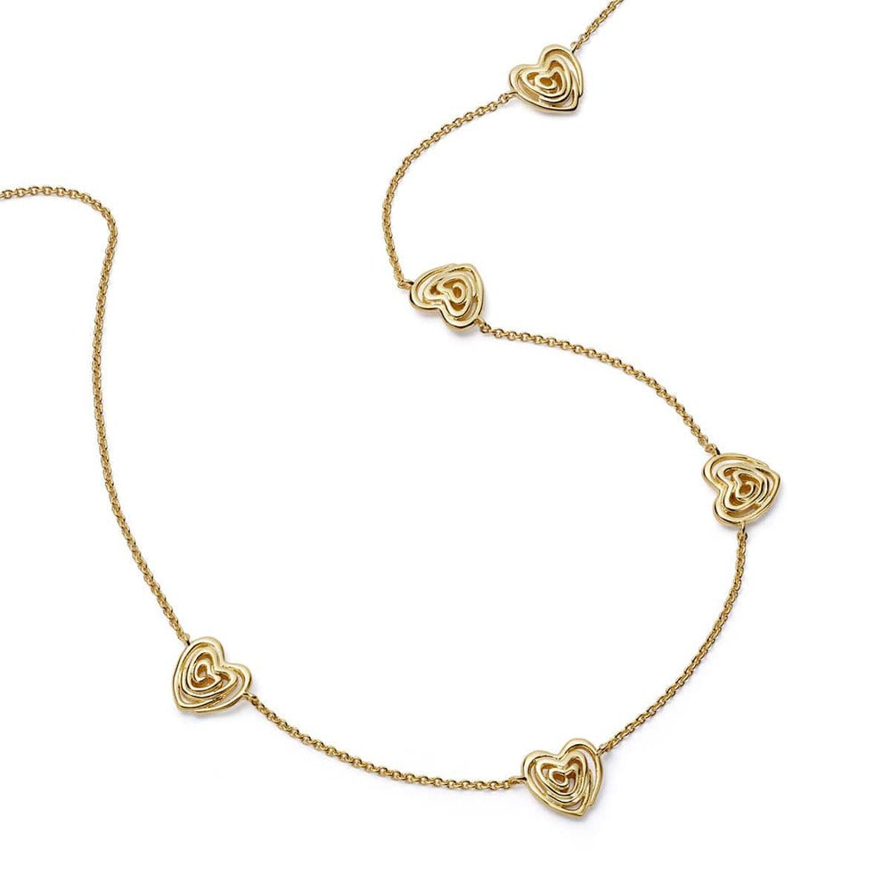 Daisy London Gold Plate Scribble Heart Charm Necklace