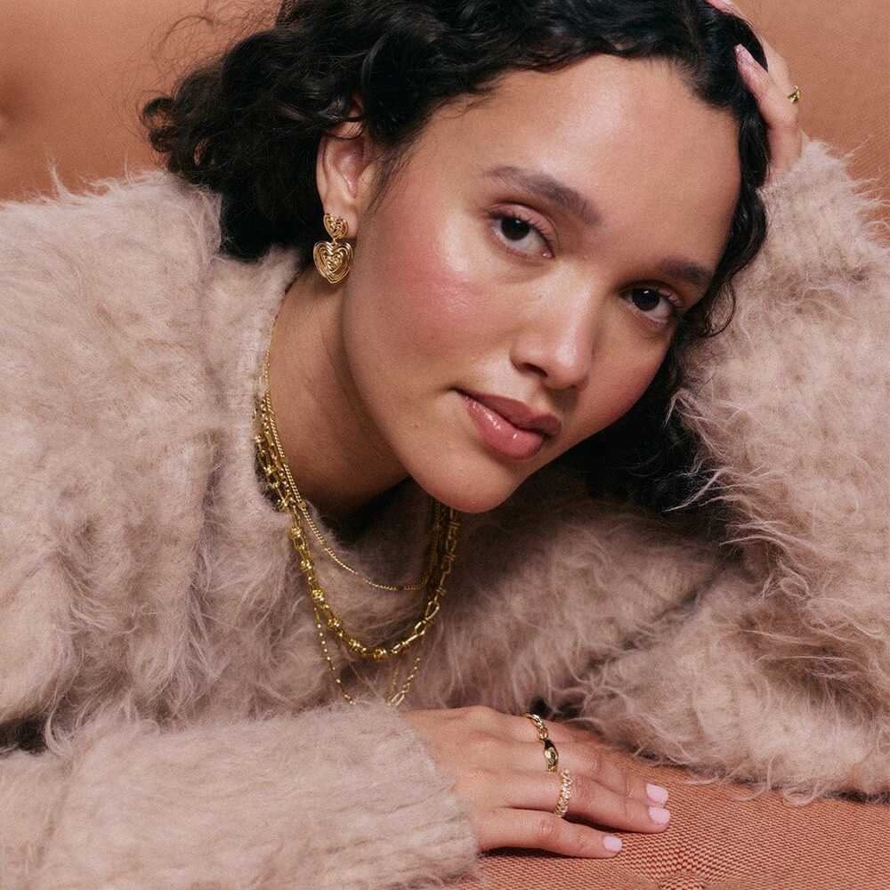 Daisy London Gold Plate Scribble Heart Drop Earrings Additional Image - 3