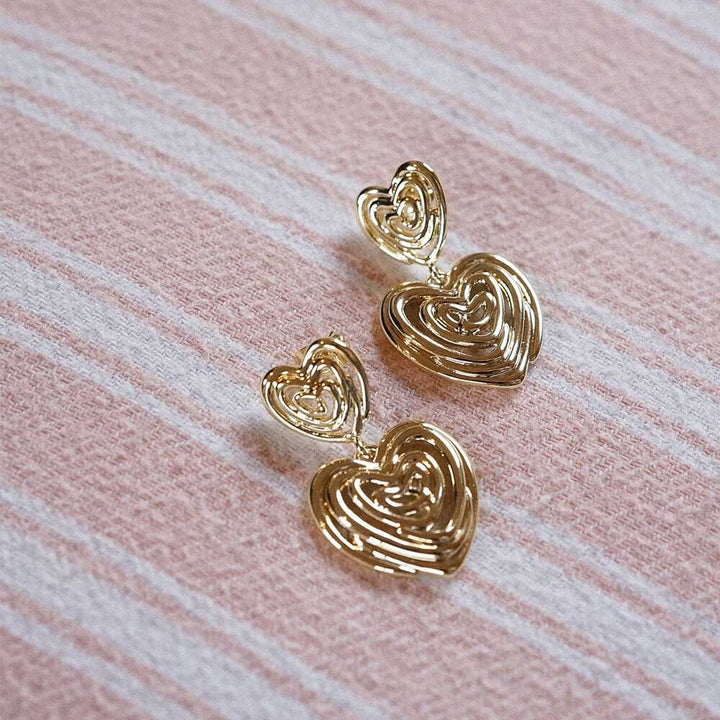 Daisy London Gold Plate Scribble Heart Drop Earrings Additional Image - 4
