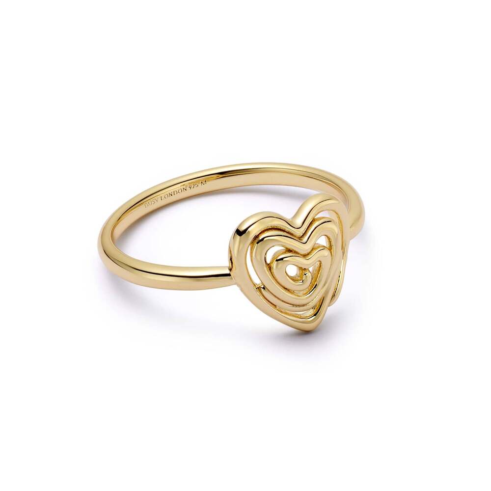 Daisy London Gold Plate Scribble Heart Ring