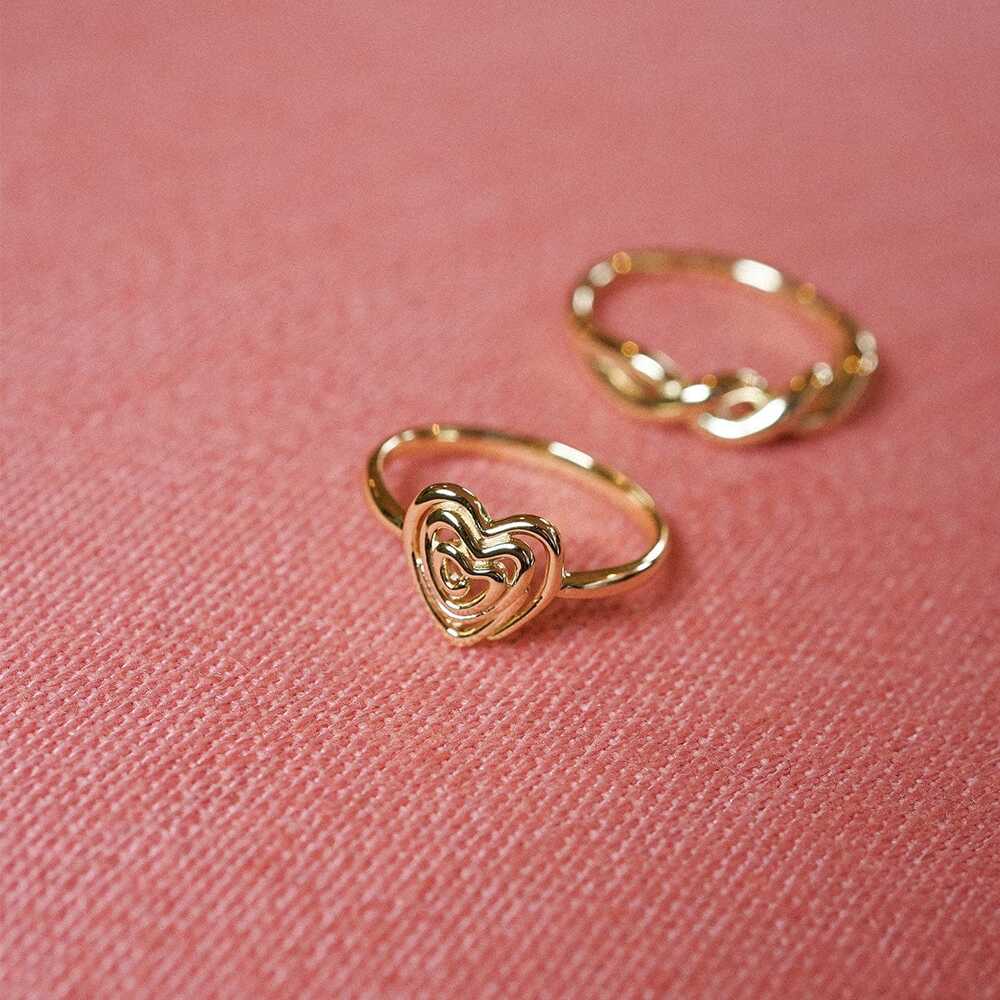 Daisy London Gold Plate Scribble Heart Ring Additional Image - 1