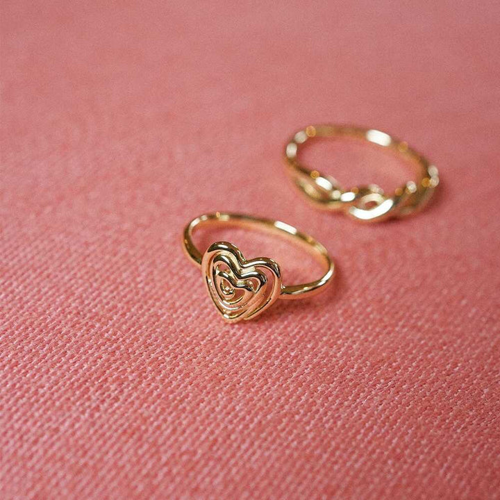 Daisy London Gold Plate Scribble Heart Ring Additional Image - 1