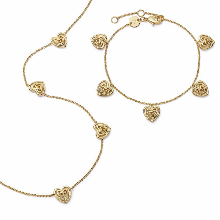 Daisy London Gold Plate Scribble Hearts Charm Layering Set