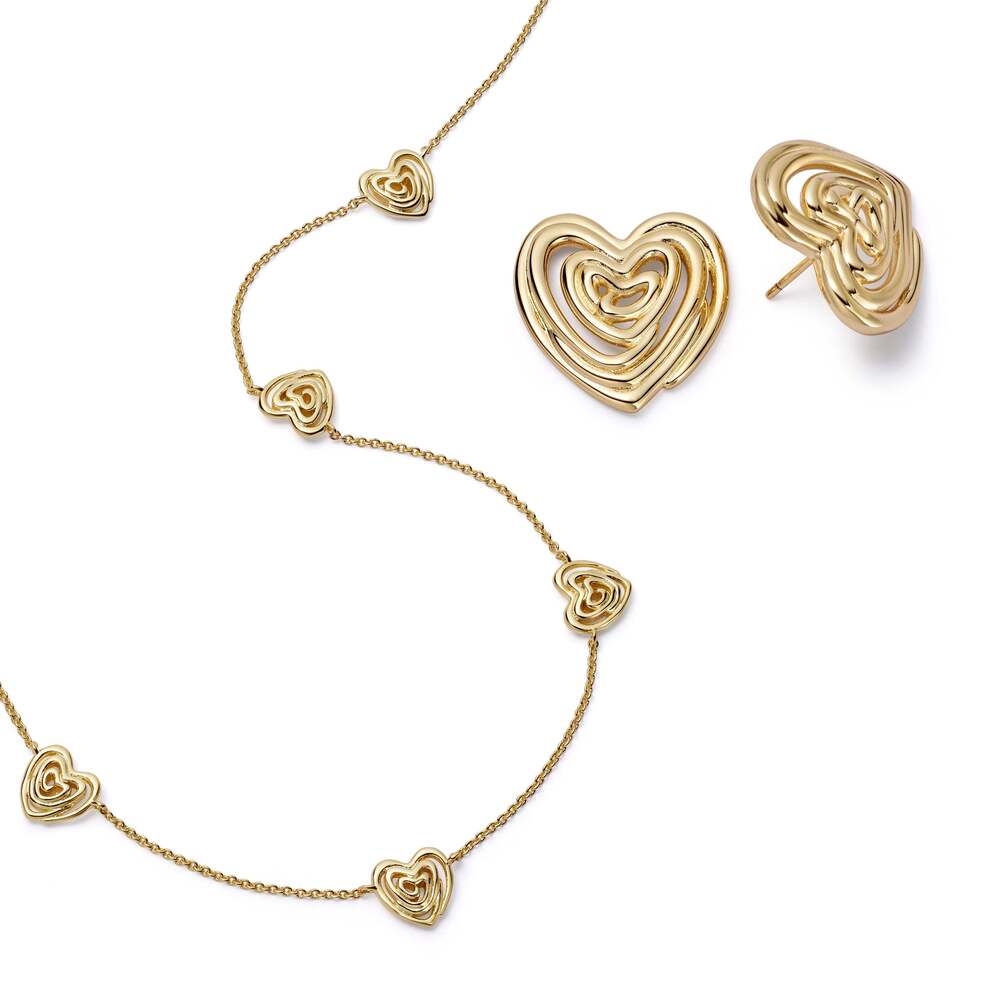 Daisy London Gold Plate Scribble Hearts &