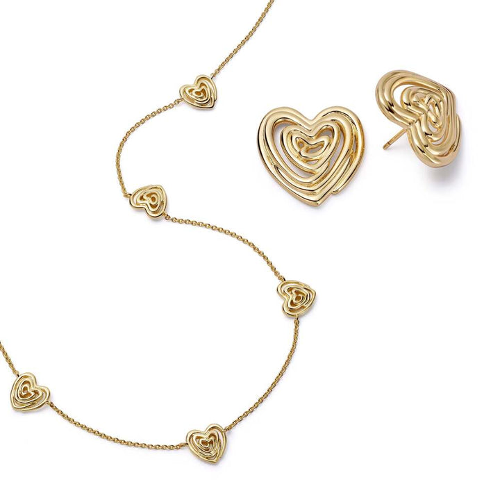 Daisy London Gold Plate Scribble Hearts &