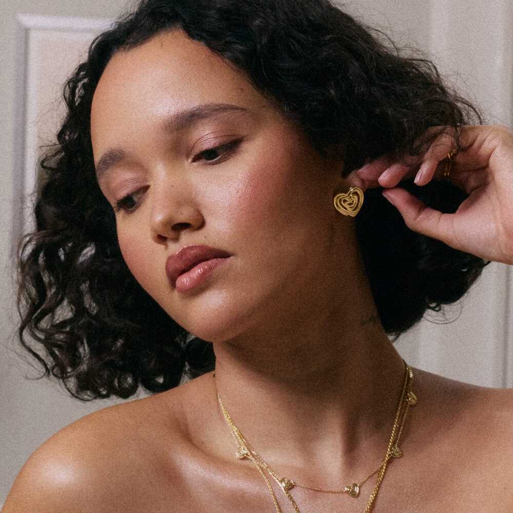 Daisy London Gold Plate Scribble Hearts &