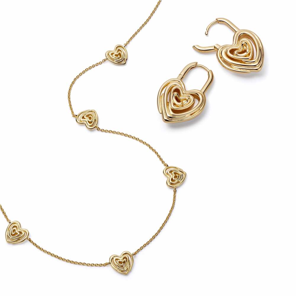 Daisy London Gold Plate Scribble Hearts &