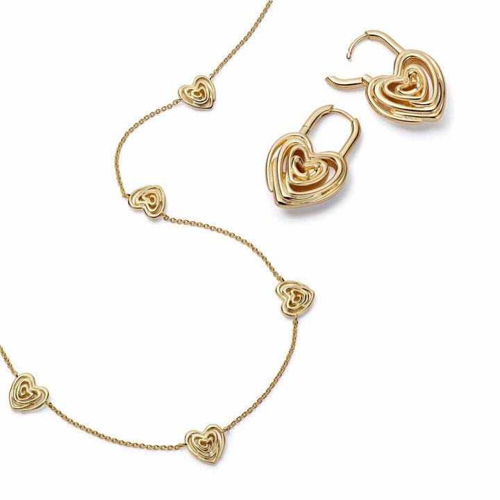 Daisy London Gold Plate Scribble Hearts &