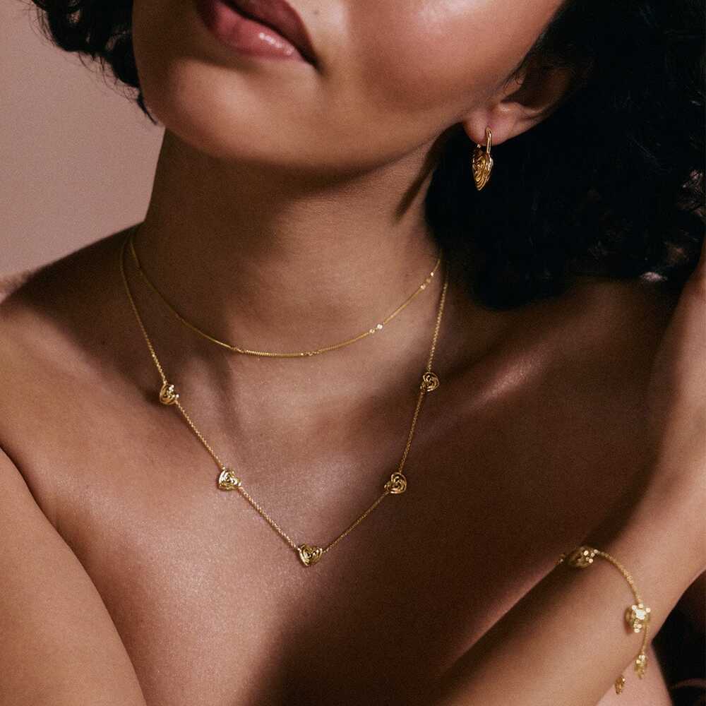 Daisy London Gold Plate Scribble Hearts 'Locked In' Layering Set Additional Image - 1