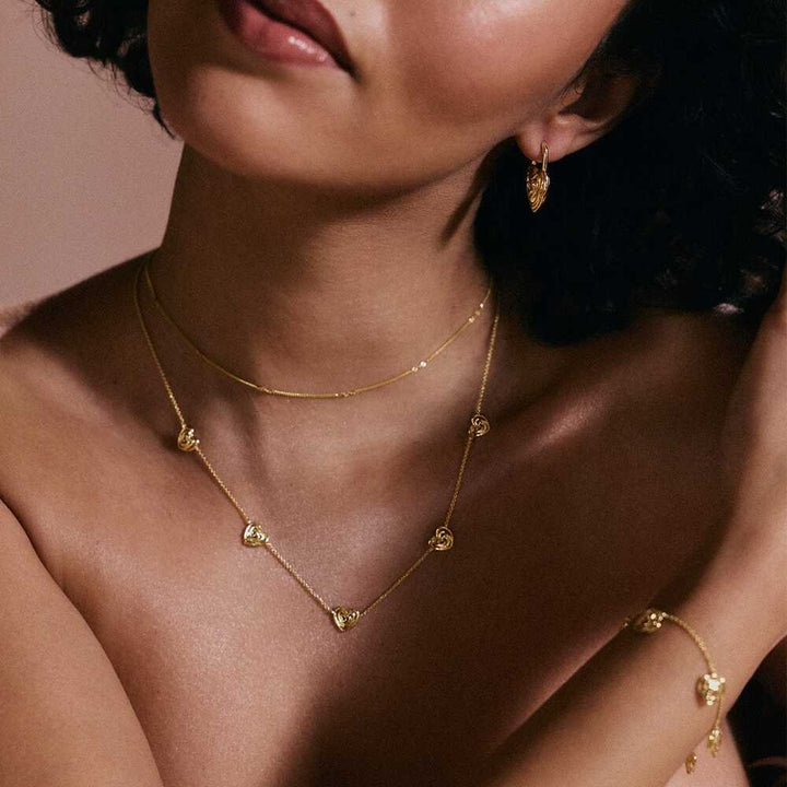 Daisy London Gold Plate Scribble Hearts &