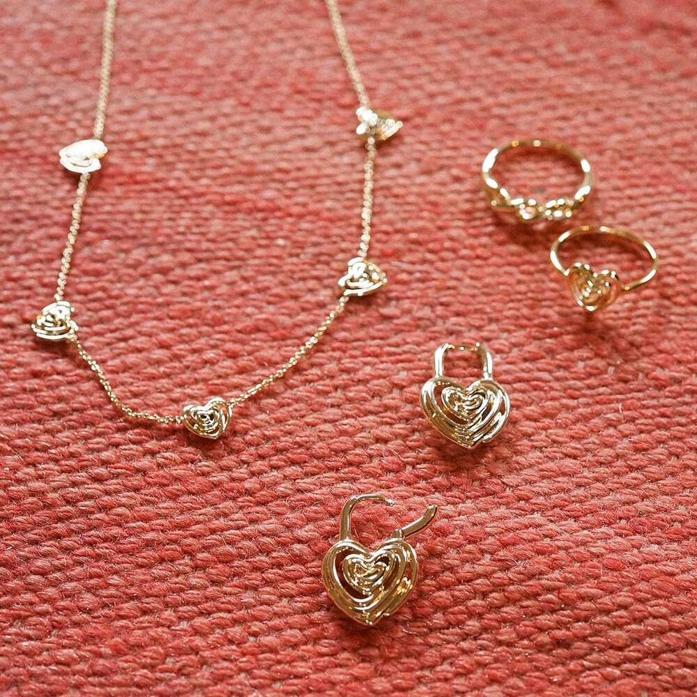 Daisy London Gold Plate Scribble Hearts &