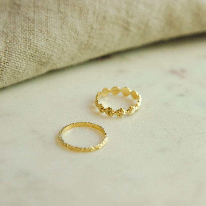 Daisy London Gold Plate Shell Ring Stack Additional Image - 2