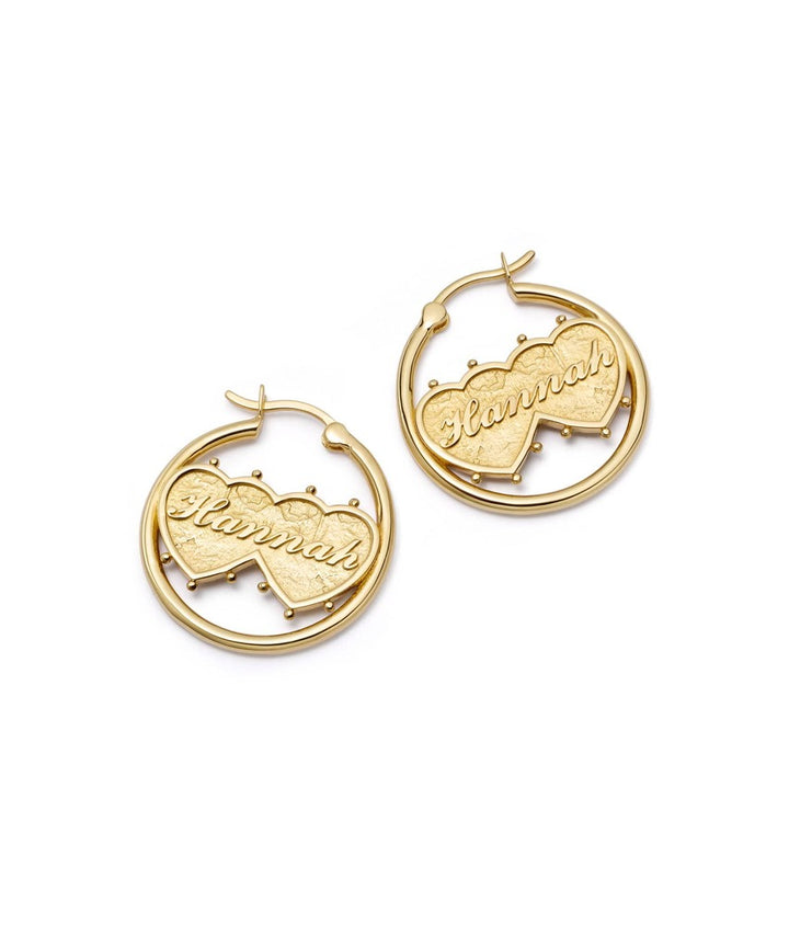 Daisy London Gold Plate Shrimps Double Heart Earrings
