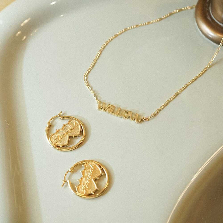 Daisy London Gold Plate Shrimps Double Heart Earrings Additional Image - 5