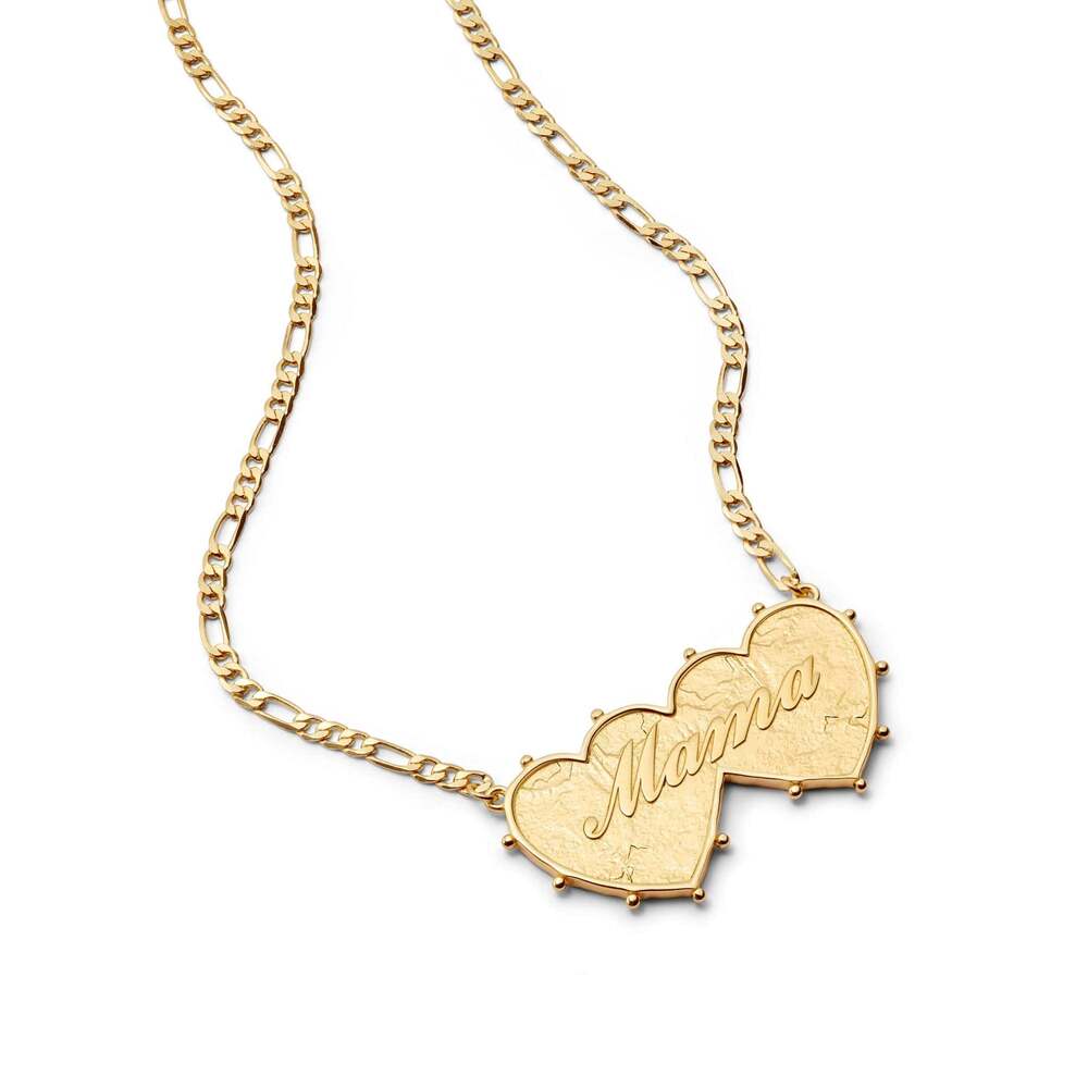 Daisy London Gold Plate Shrimps Double Heart Necklace