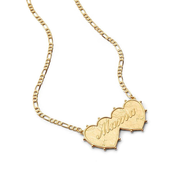 Daisy London Gold Plate Shrimps Double Heart Necklace