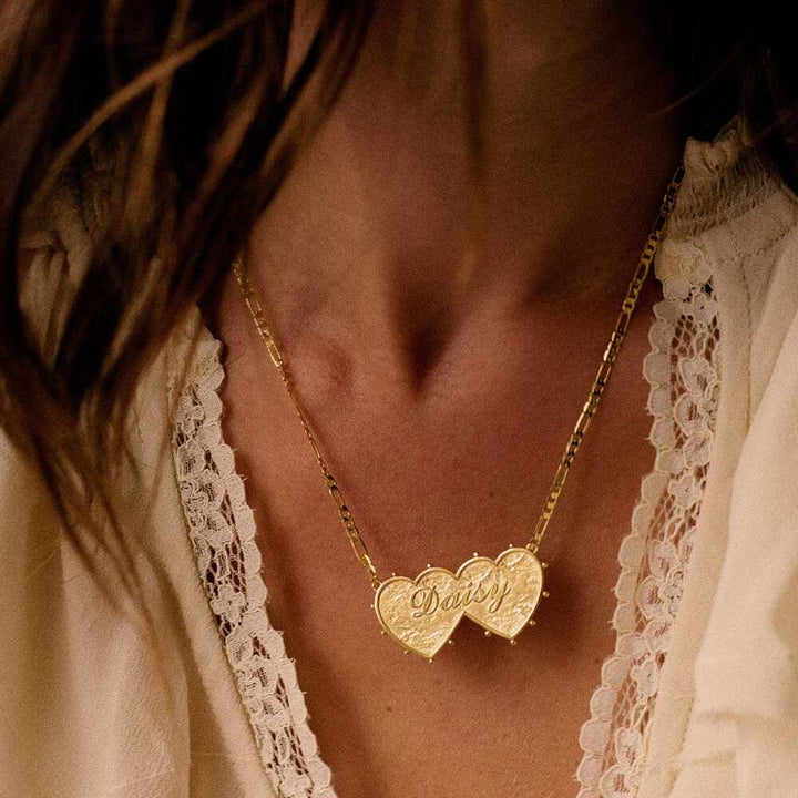 Daisy London Gold Plate Shrimps Double Heart Necklace Additional Image - 11