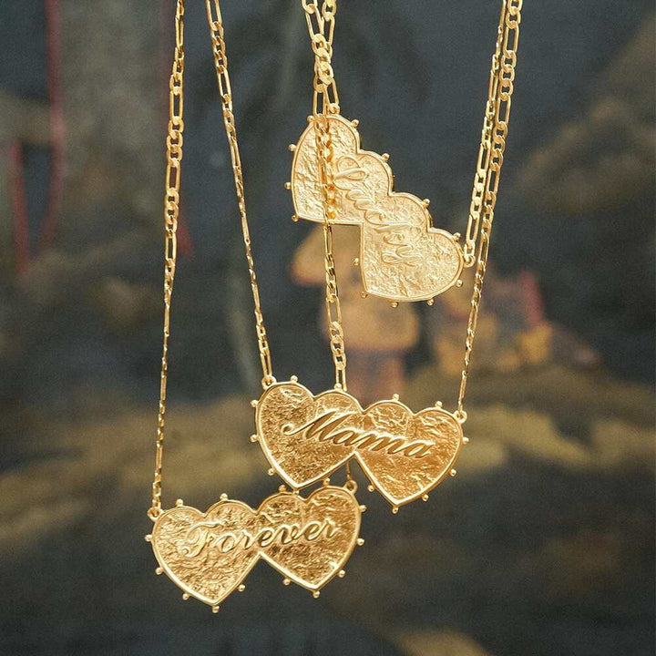 Daisy London Gold Plate Shrimps Double Heart Necklace Additional Image - 2