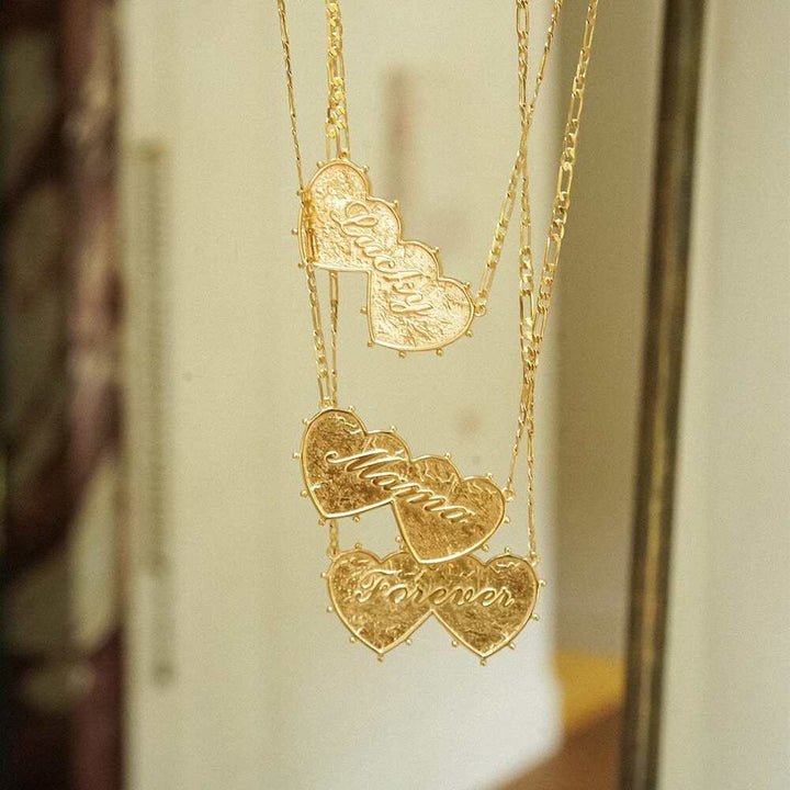 Daisy London Gold Plate Shrimps Double Heart Necklace Additional Image - 4