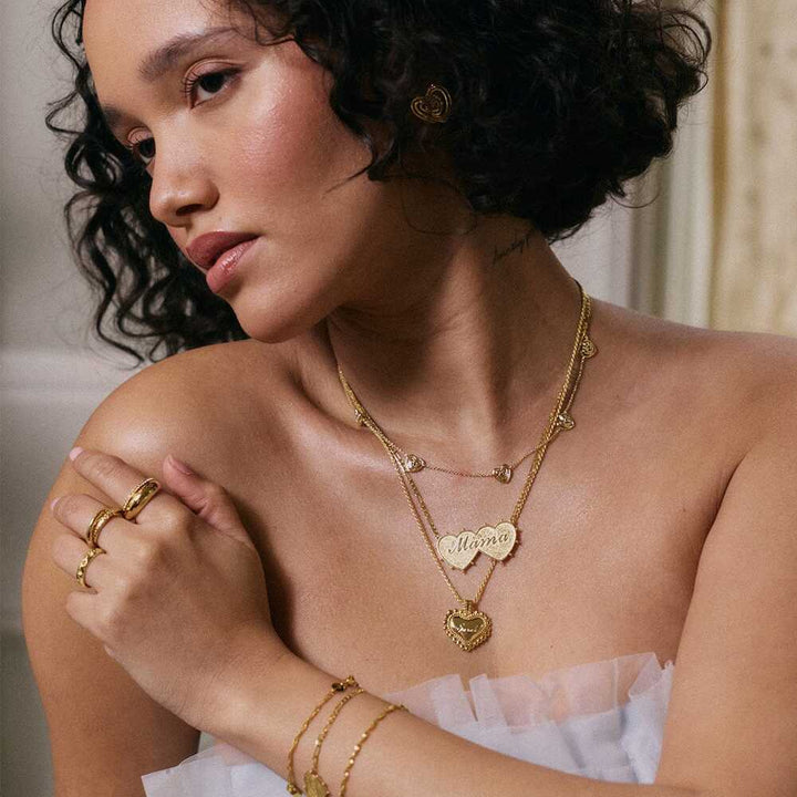 Daisy London Gold Plate Shrimps Double Heart Necklace Additional Image - 5