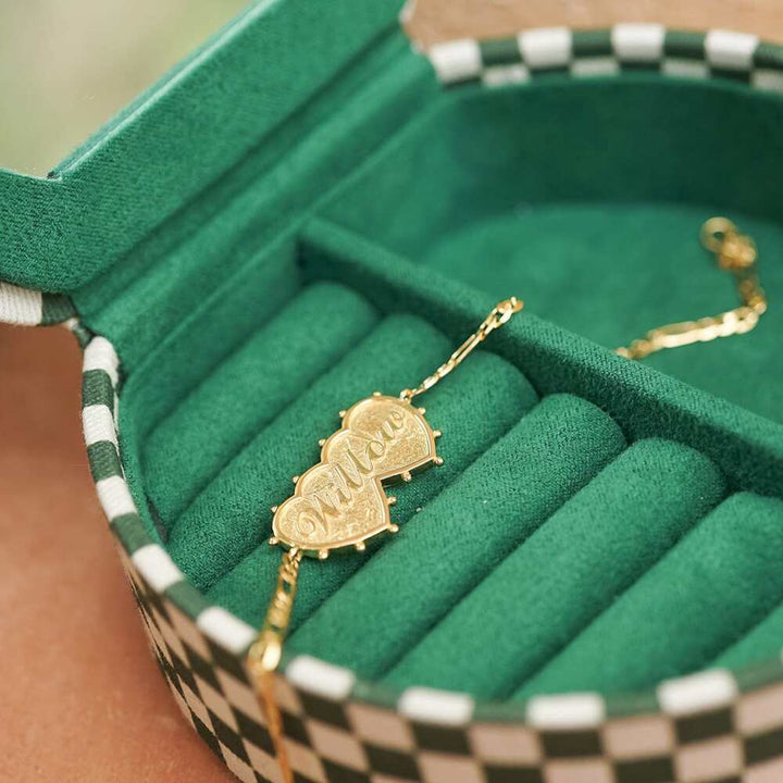 Daisy London Gold Plate Shrimps Double Heart Personalised Bracelet Additional Image - 5