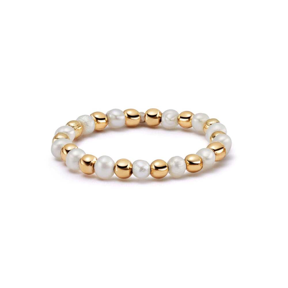 Daisy London Gold Plate Shrimps Pearl Beaded Ring