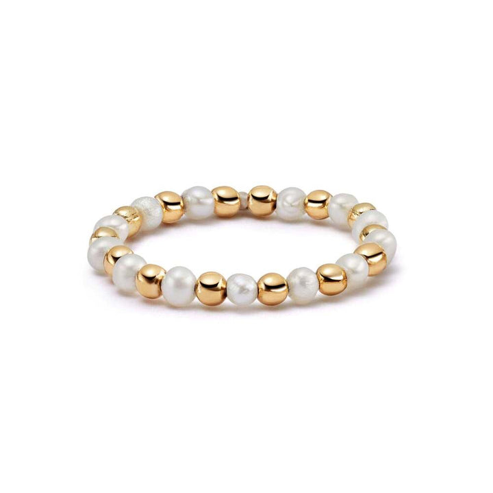 Daisy London Gold Plate Shrimps Pearl Beaded Ring