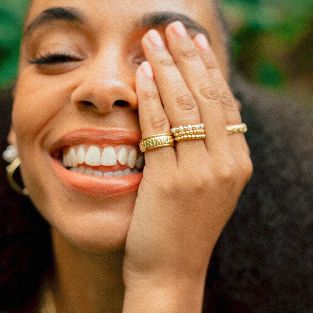 Daisy London Gold Plate Shrimps Pearl Beaded Ring Additional Image - 1