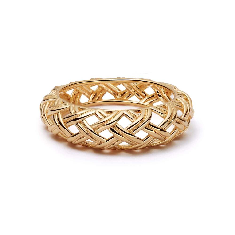 Daisy London Gold Plate Shrimps Woven Dome Ring