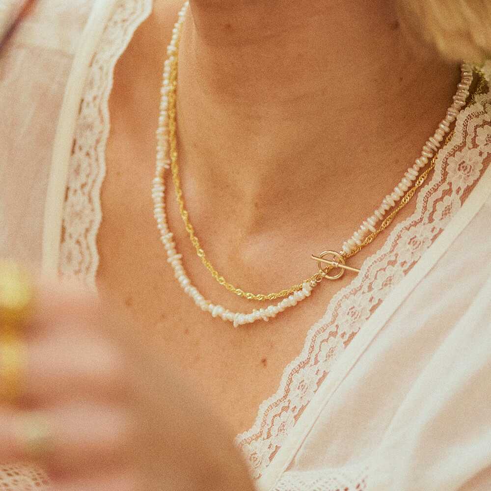 Daisy London Gold Plate Singapore Layering Chain Necklace Additional Image - 3