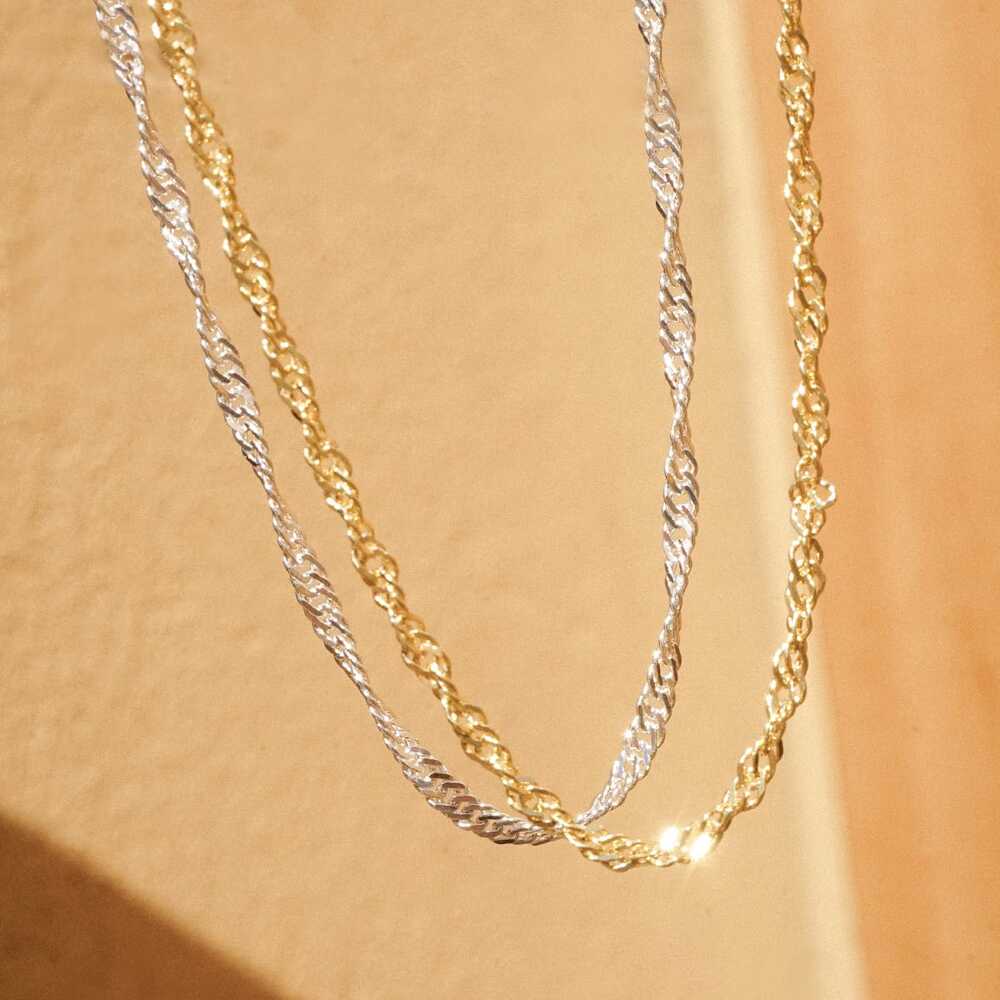 Daisy London Gold Plate Singapore Layering Chain Necklace Additional Image - 5