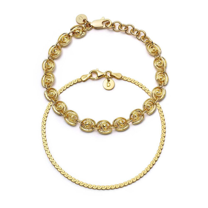 Daisy London Gold Plate Sol Bracelet Layering Set