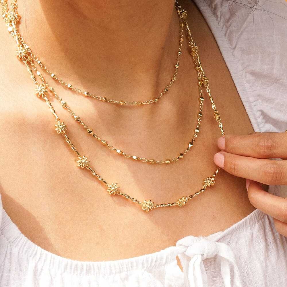 Daisy London Gold Plate Square Bead Chain Necklace Additional Image - 1