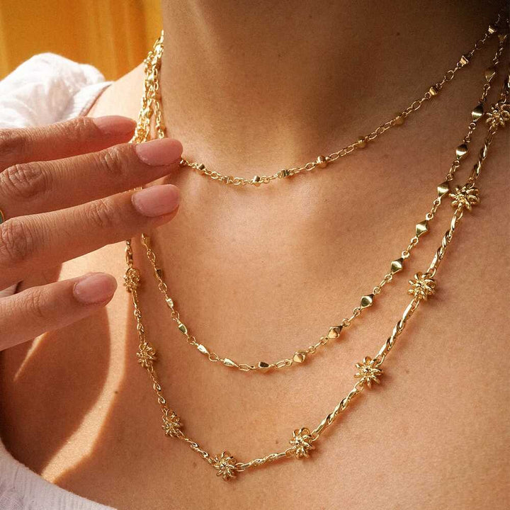 Daisy London Gold Plate Square Bead Chain Necklace Additional Image - 3