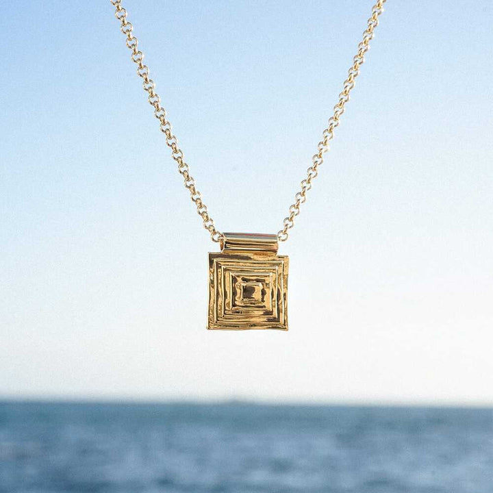 Daisy London Gold Plate Strata Square Pendant Necklace Additional Image - 2