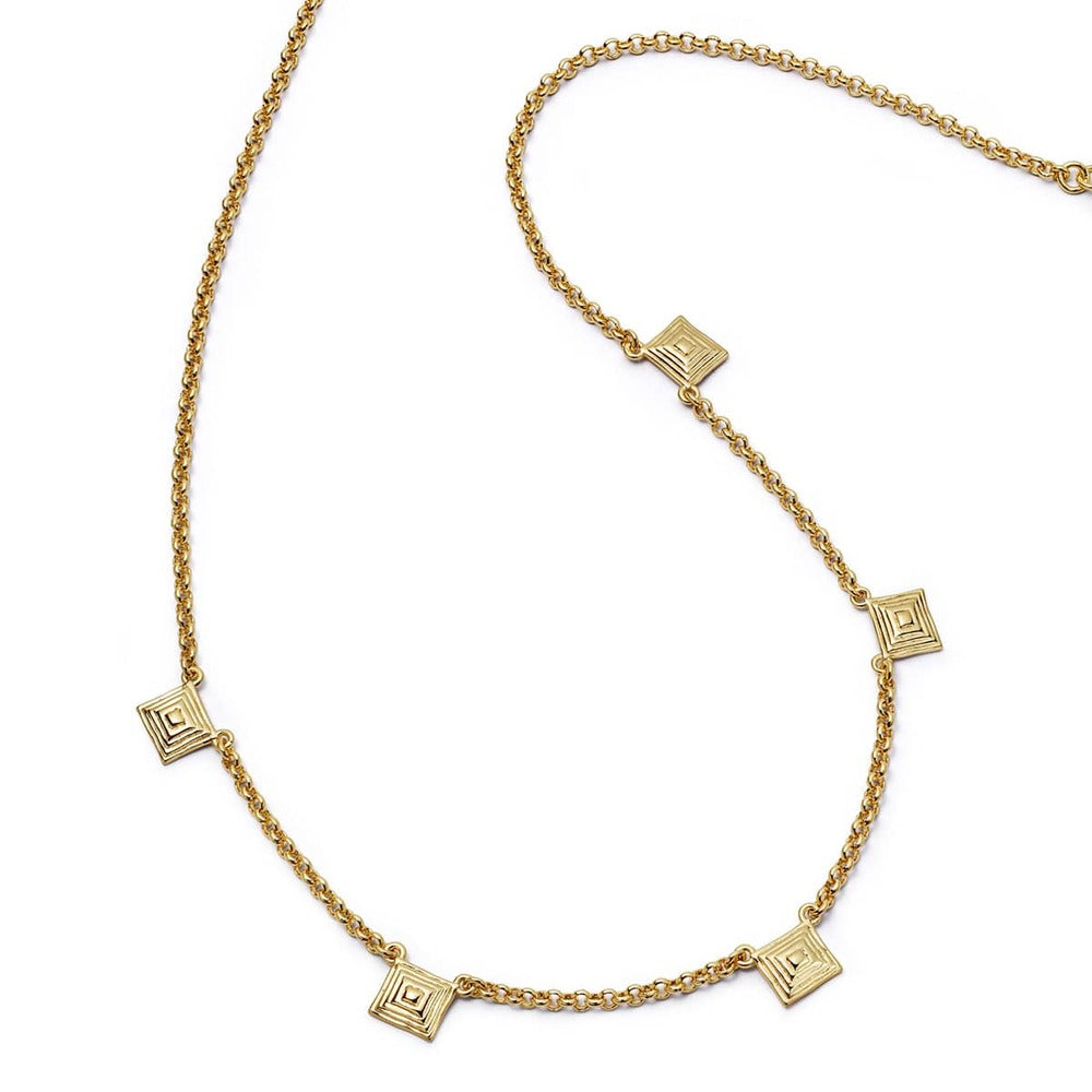 Daisy London Gold Plate Strata Station Necklace