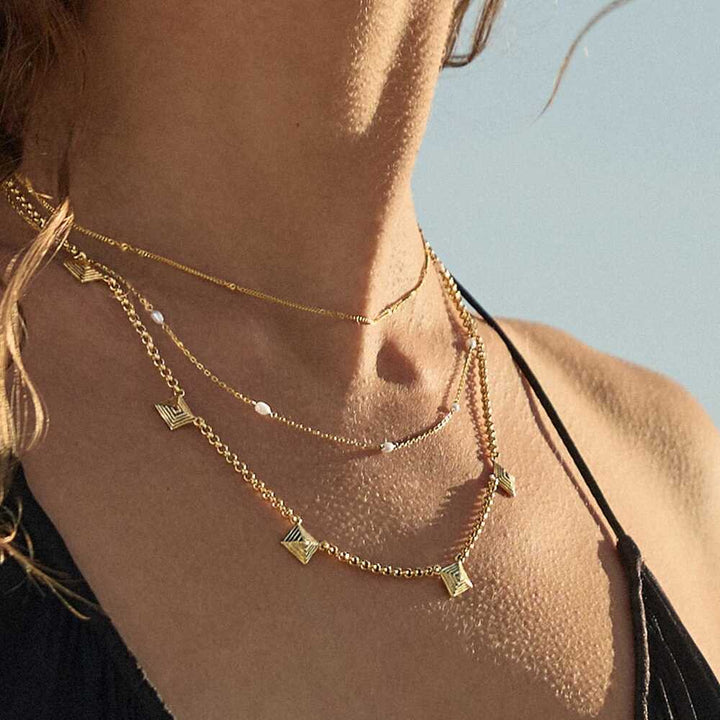 Daisy London Gold Plate Strata Station Necklace Additional Image - 1