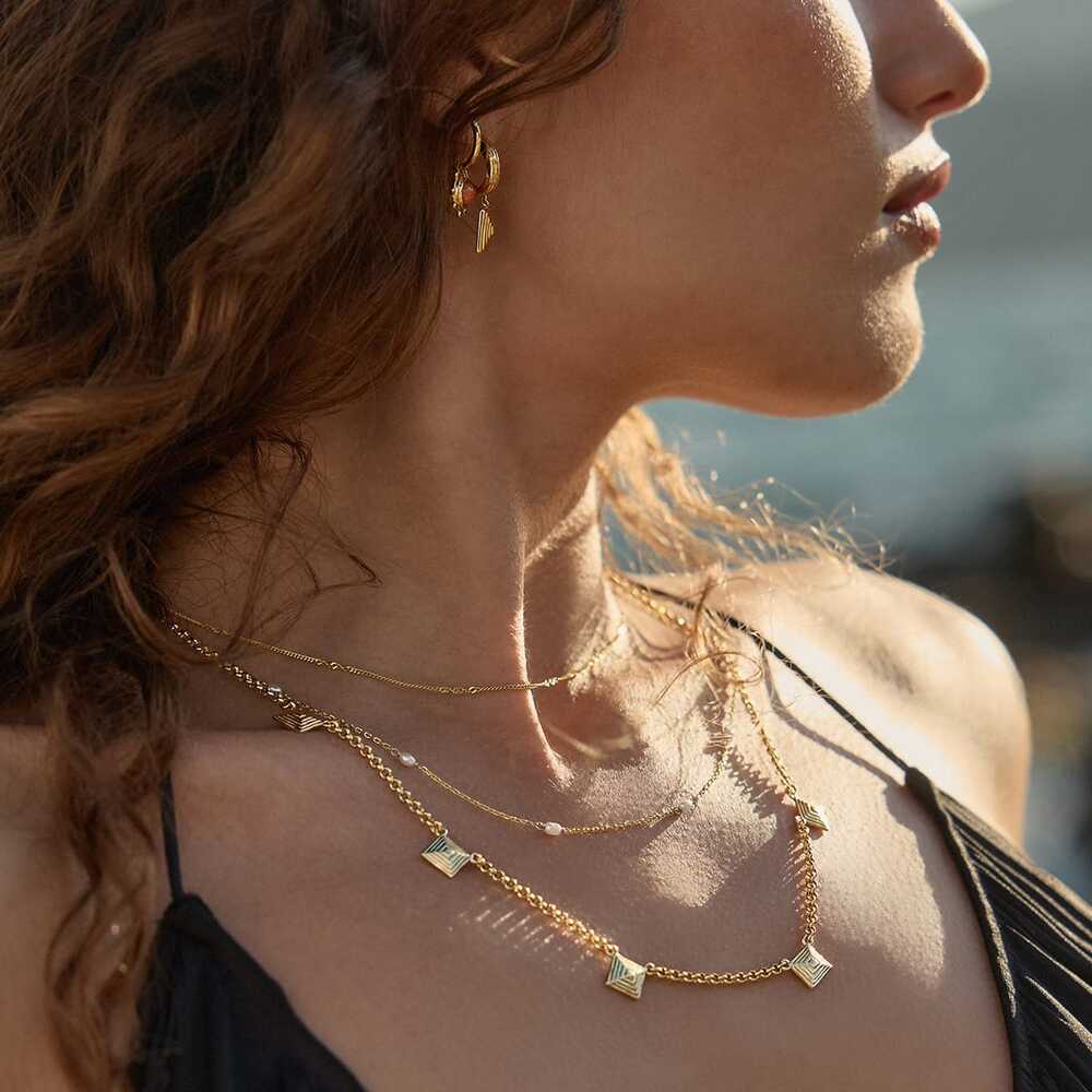 Daisy London Gold Plate Strata Station Necklace Additional Image - 3