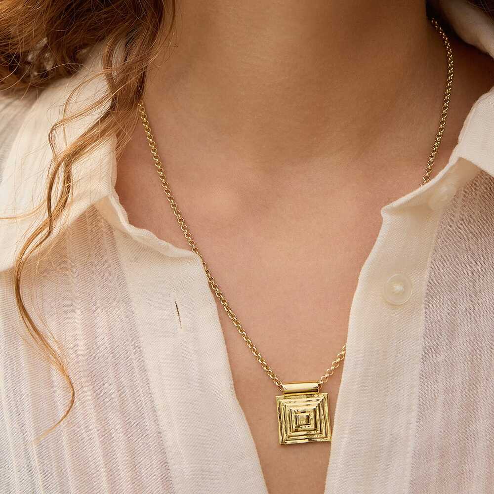 Daisy London Gold Plate Strata Triple Drop Earrings & Necklace Set Additional Image - 1