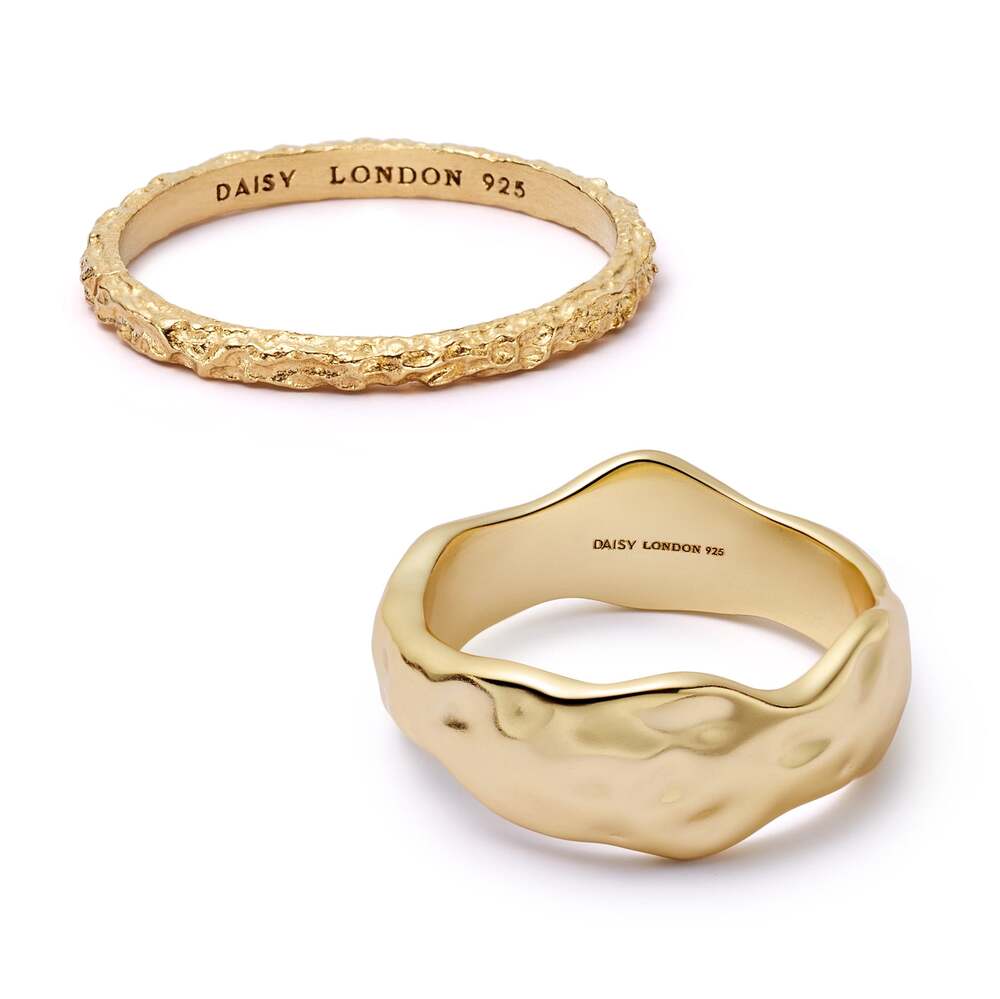 Daisy London Gold Plate Summer Icons Ring Stack