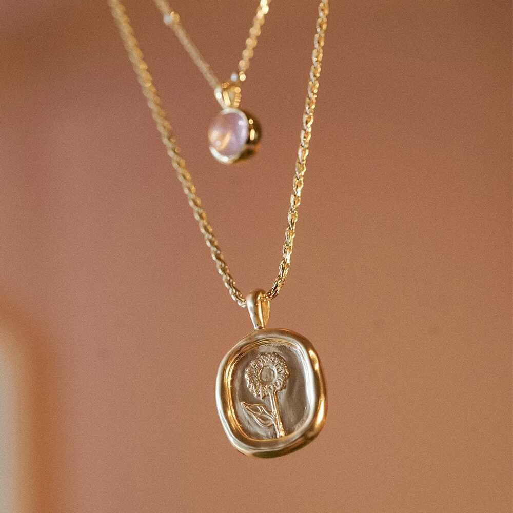 Daisy London Gold Plate Sunflower Necklace Additional Image - 2