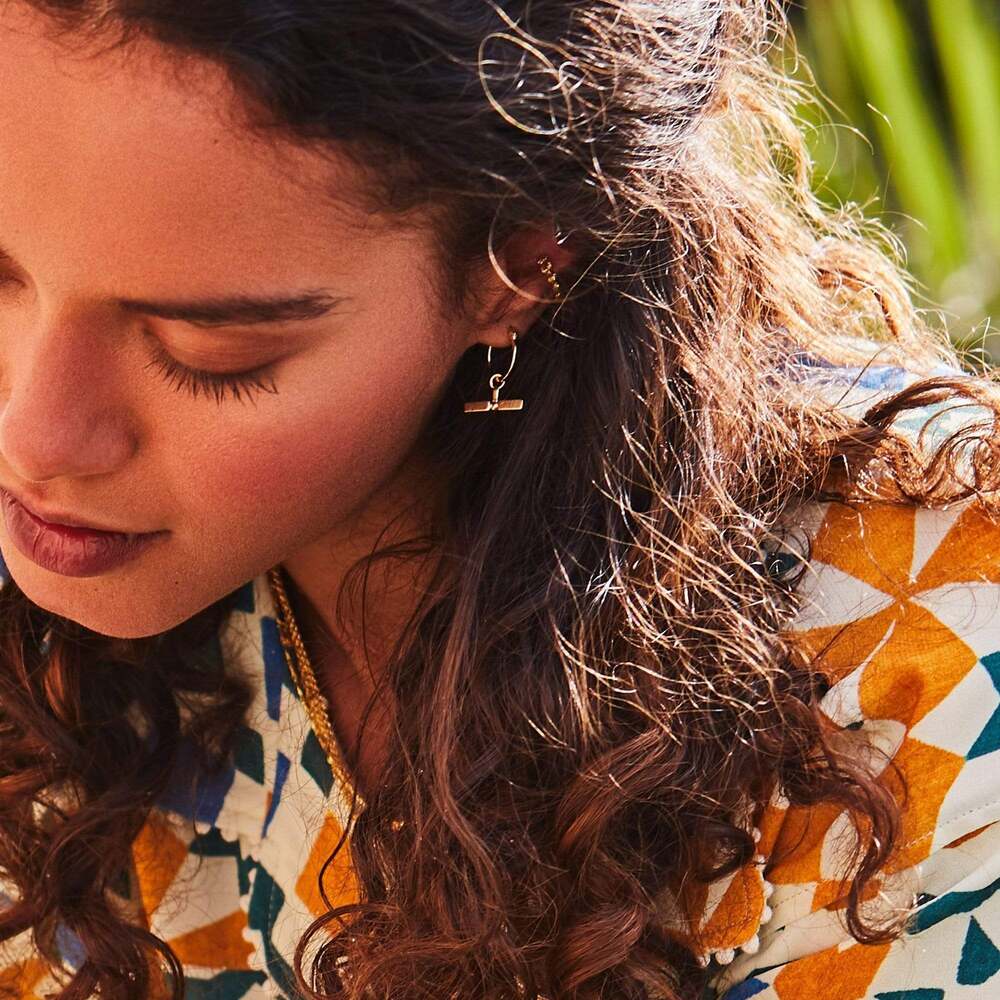 Daisy London Gold Plate T Bar Earrings Additional Image - 3