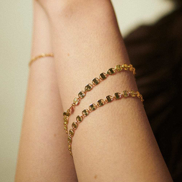 Daisy London Gold Plate Textured Sunburst Chain Bracelet Additional Image - 1