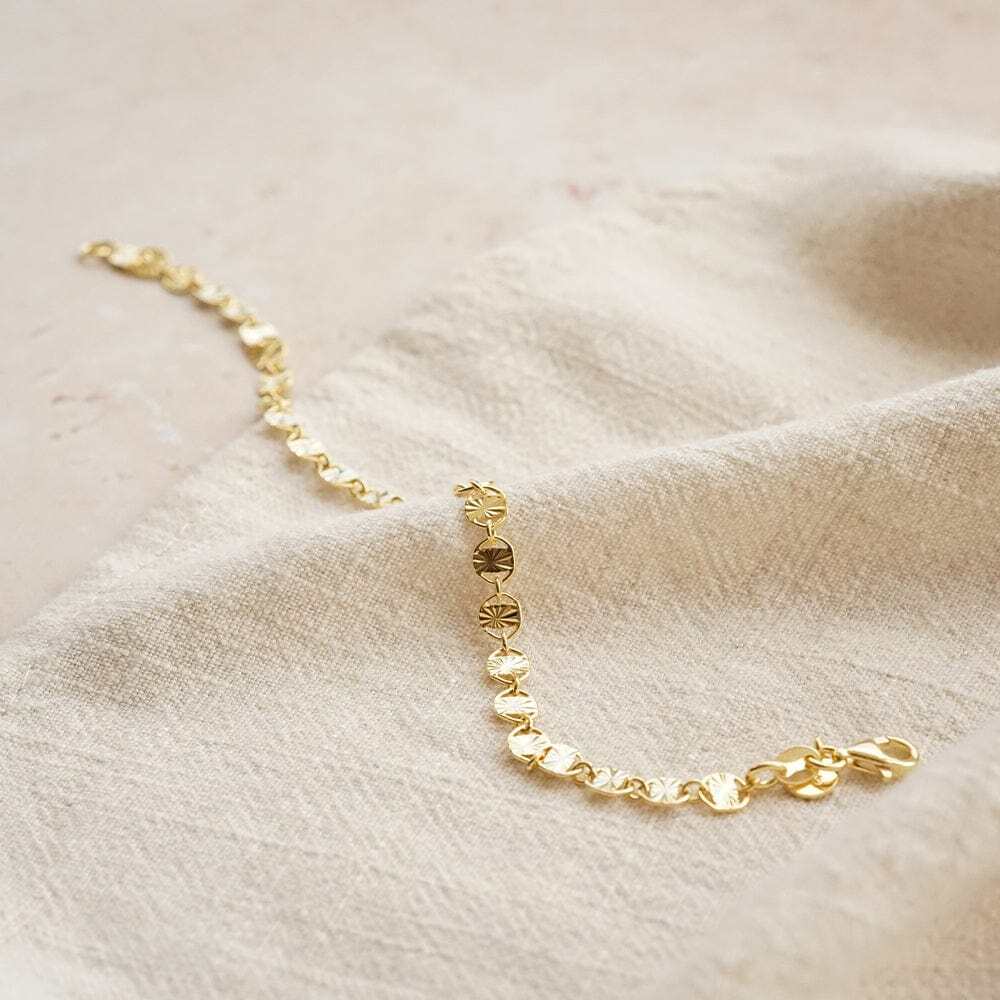 Daisy London Gold Plate Textured Sunburst Chain Bracelet Additional Image - 2