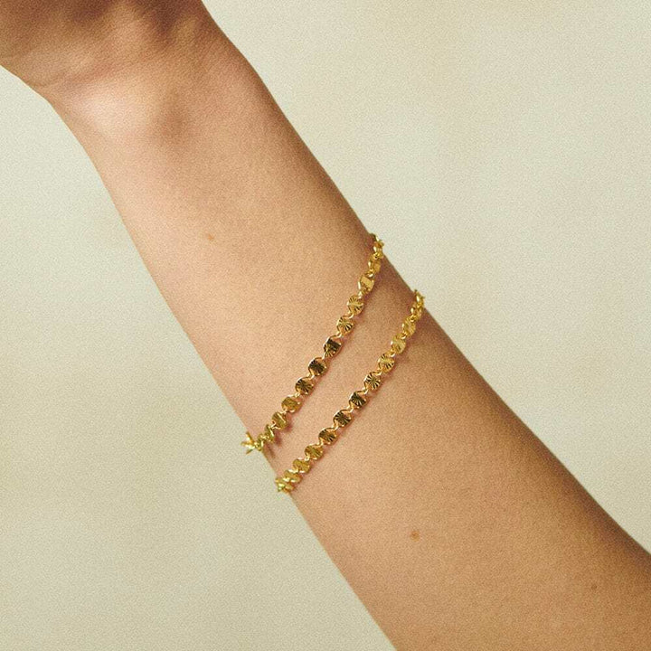 Daisy London Gold Plate Textured Sunburst Chain Bracelet Additional Image - 4