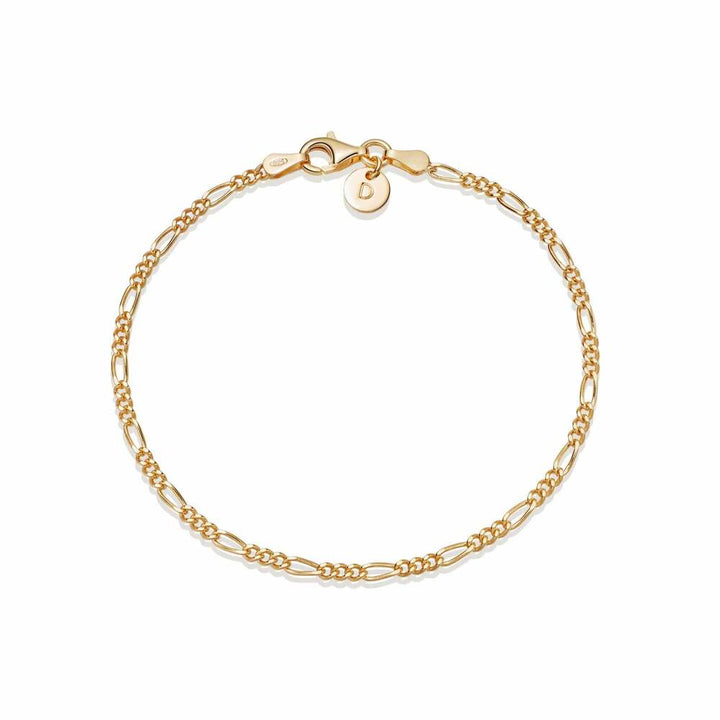 Daisy London Gold Plate Thin Figaro Chain Bracelet