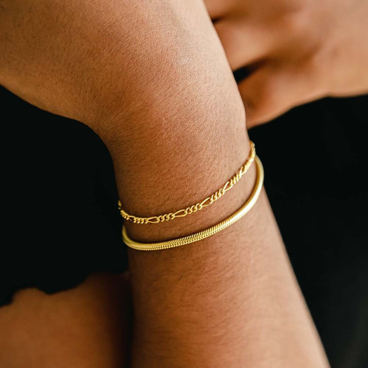 Daisy London Gold Plate Thin Figaro Chain Bracelet Additional Image - 1