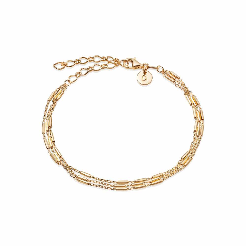 Daisy London Gold Plate Triple Bar Chain Bracelet