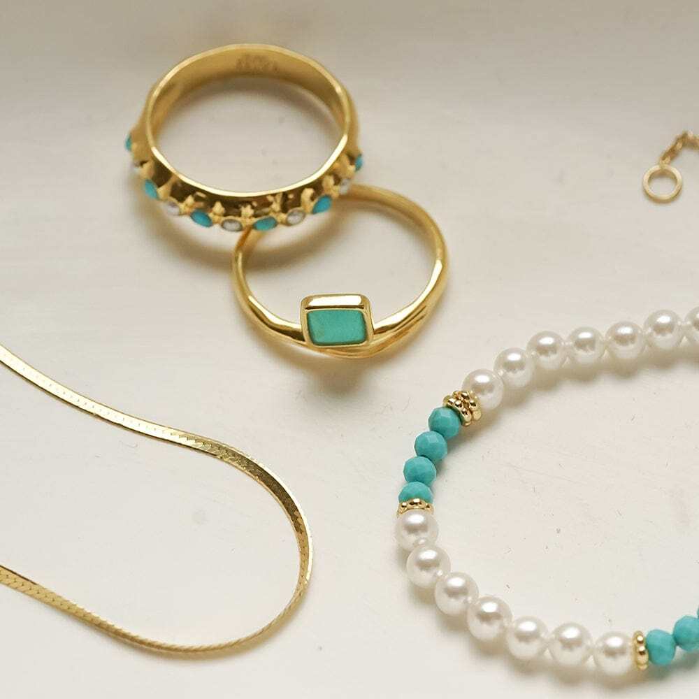 Daisy London Gold Plate Turquoise Wave Ring Additional Image - 4